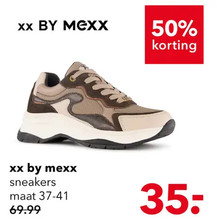 Aanbieding: XX By Mexx dames sneakers zwart bruin