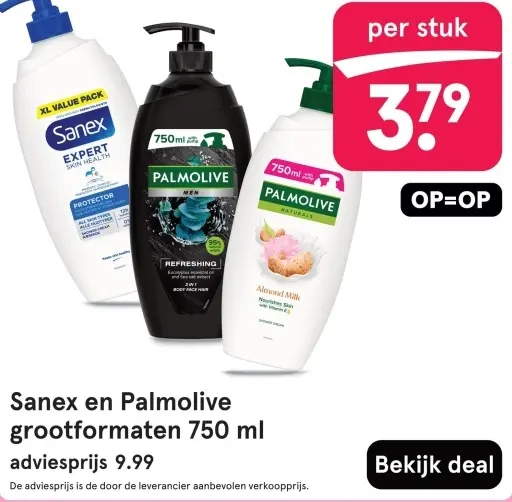 Aanbieding: Sanex en Palmolive grootformaten