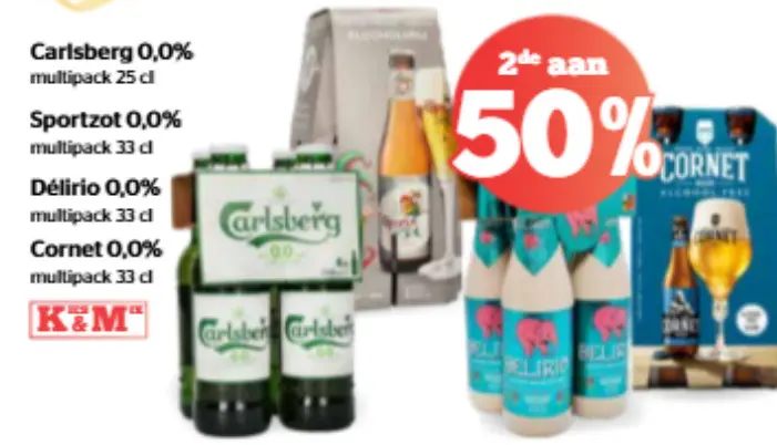 Promotie: Carlsberg 0,0%, Sportzot 0,0%, Délirio 0,0%, Cornet 0,0%