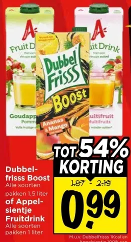 Dubbelfrisss Boost of Appelsientje Fruitdrink