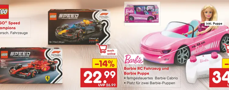 Aanbieding: Barbie RC Fahrzeug und Barbie Puppe