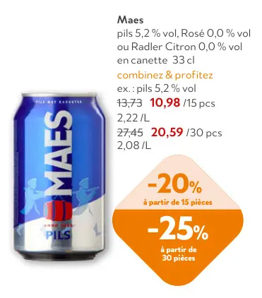 Offre: pils, Rosé ou Radler Citron