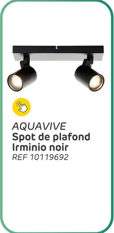 Offre: Spot de plafond aquavive irminio noir 2xgu10 5w