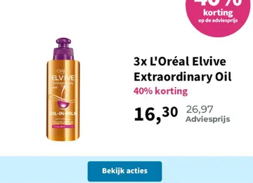 Aanbieding: L'Oréal Elvive Extraordinary Oil