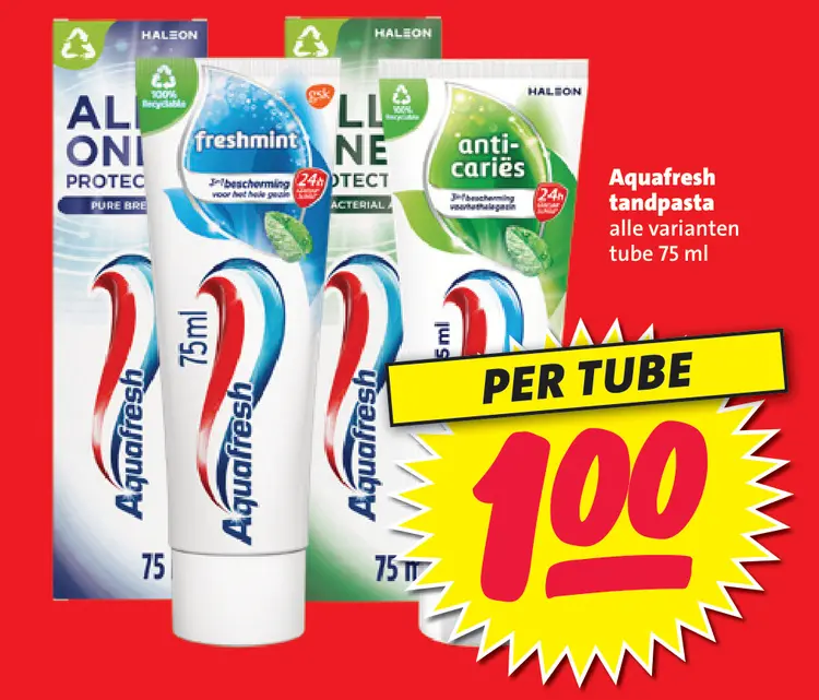 Aanbieding: Aquafresh tandpasta