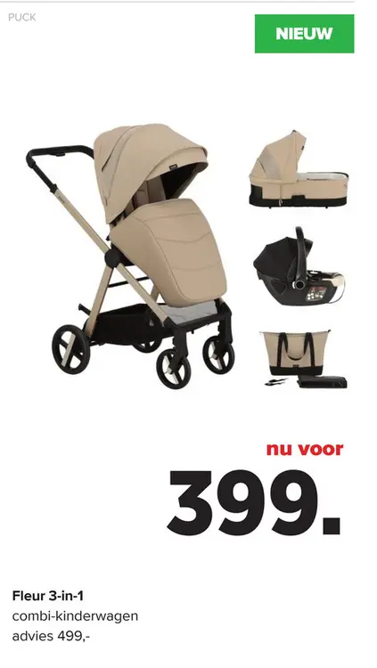 Aanbieding: Fleur 3-in-1 combi-kinderwagen