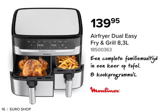 Promotie: Airfryer Dual Easy Fry & Grill