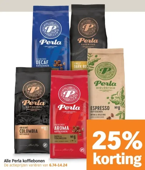 Aanbieding: Alle Perla koffiebonen