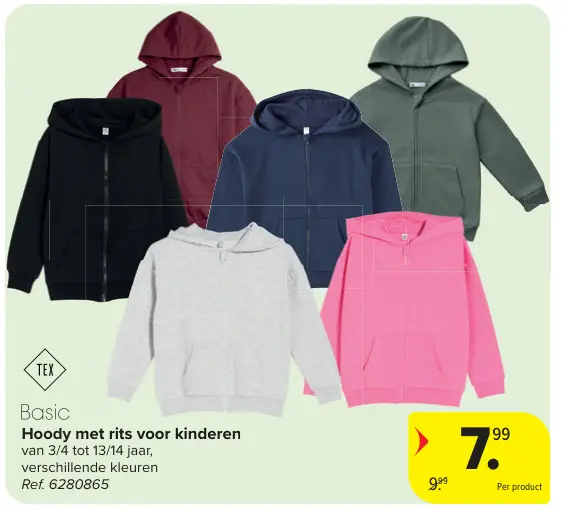 Promotie: Hoody met rits voor kinderen