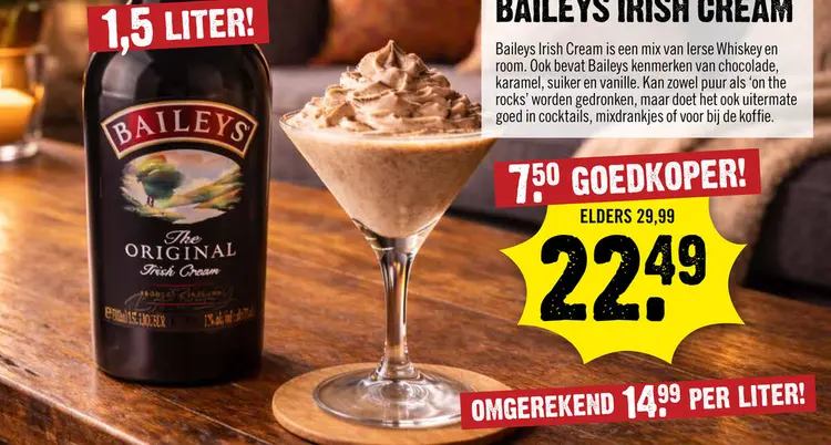 Aanbieding: Baileys Irish Cream 150 cl