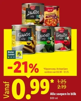 Aanbieding: Alle soepen in blik