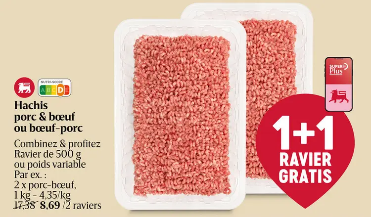 Offre: Hachis porc & bœuf ou bœuf-porc