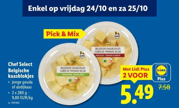 Aanbieding: Belgische kaasblokjes
