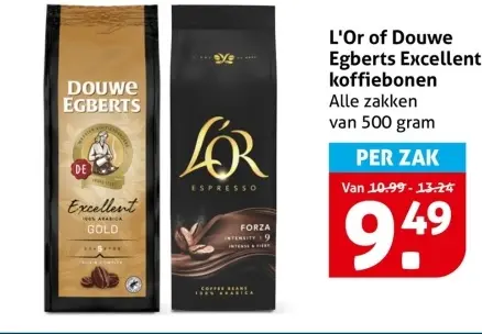 Aanbieding: L'Or of Douwe Egberts Excellent koffiebonen