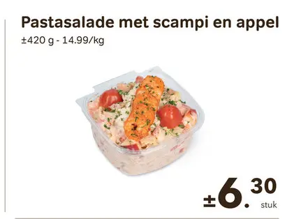 Promotie: Pastasalade met scampi en appel