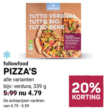 Aanbieding: Followfood PIZZA'S