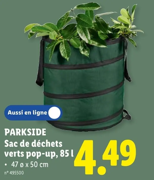 Offre: PARKSIDE Sac de déchets verts pop-up, 85 l