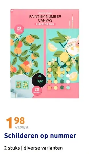 Promotie: Paint by number canvas