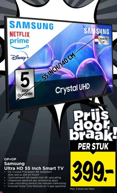 Aanbieding: Ultra HD 55 Inch Smart TV