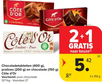 Aanbieding: Chocoladetabletten, pralines en chocolade Cote d'Or