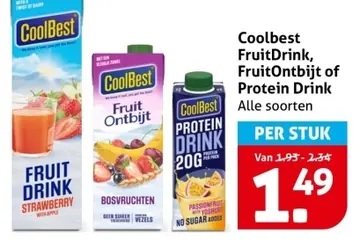 Aanbieding: Coolbest FruitDrink, FruitOntbijt of Protein Drink