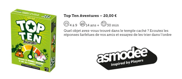 Offre: Top Ten Aventures