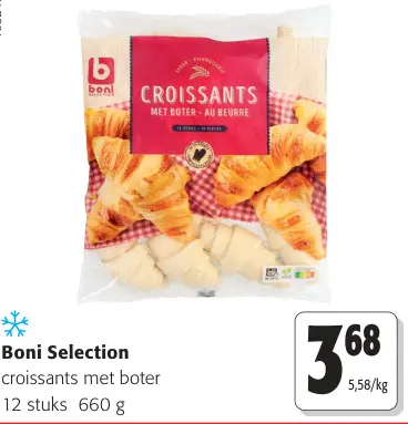 Promotie: croissants met boter