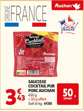 Promotie: Saucisse cocktail pur porc