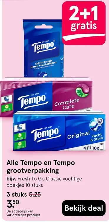 Aanbieding: Tempo en Tempo grootverpakking