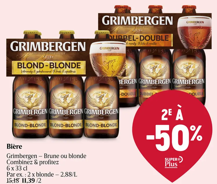 Offre: Grimbergen - Brune ou blonde