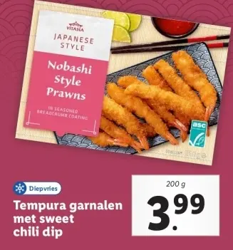 Aanbieding: Tempura garnalen met sweet chili dip