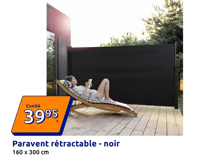 Offre: Paravent rétractable - noir