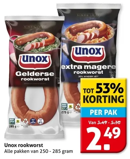 Aanbieding: Unox rookworst