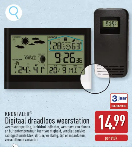 Promotie: Digitaal draadloos weerstation