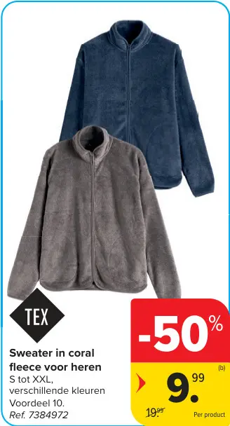 Promotie: Sweater in coral fleece