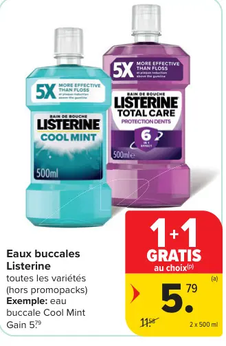 Offre: Eaux buccales Listerine