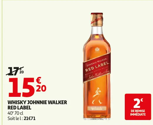 Offre: Whisky Johnnie Walker red label