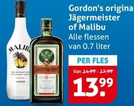 Aanbieding: Jägermeister of Malibu