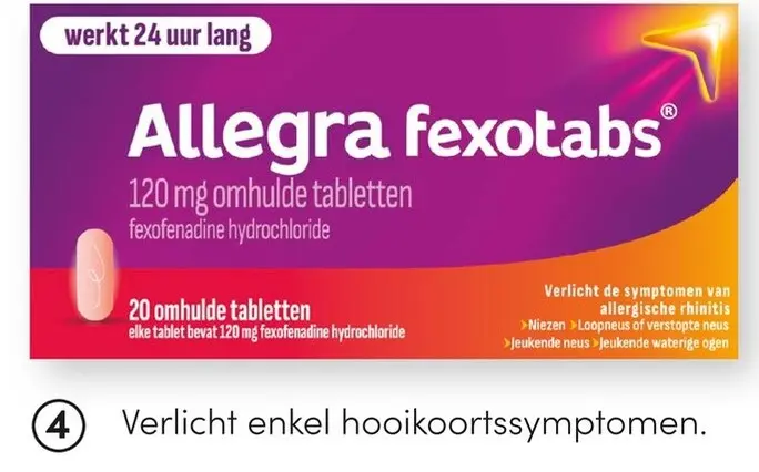 Aanbieding: Allegra Fexotabs fexofenadine 120 mg tabletten