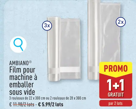 Offre: Film pour machine à emballer sous vide