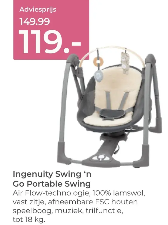 Aanbieding: Ingenuity Swing 'n Go Portable Swing