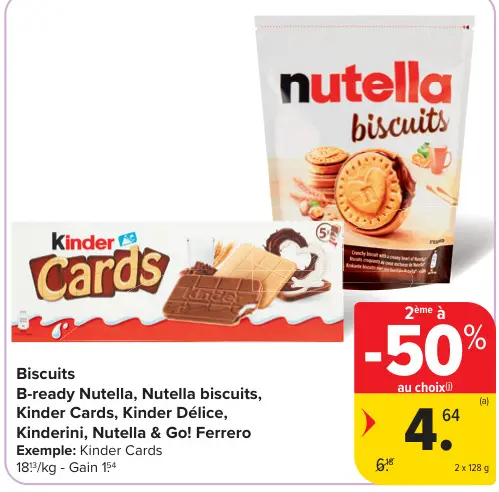 Offre: Biscuits B-ready Nutella, Nutella biscuits
