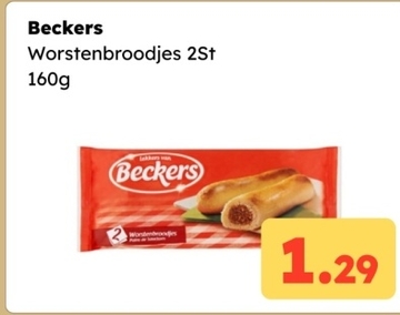 Aanbieding: Beckers worstenbroodjes 2st