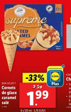 Offre: Cornets de glace caramel salé