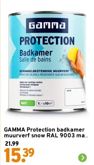 Aanbieding: Protection badkamer muurverf snow RAL 9003
