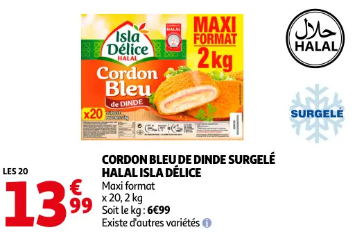 Offre: Cordon Bleu De Dinde Surgelé Halal