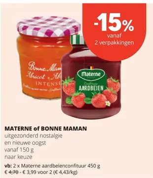 Aanbieding: MATERNE of BONNE MAMAN