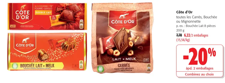 Offre: Carrés, Bouchée ou Mignonnette