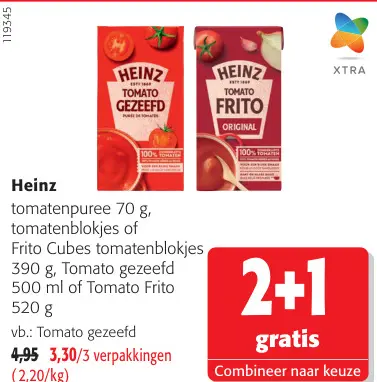 Promotie: Tomatenpuree, tomatenblokjes, Tomato frito of Tomato gezeefd