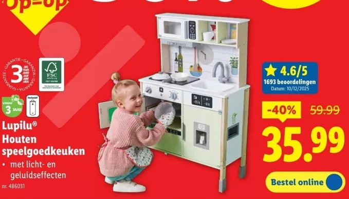 Promotie: Houten speelgoedkeuken